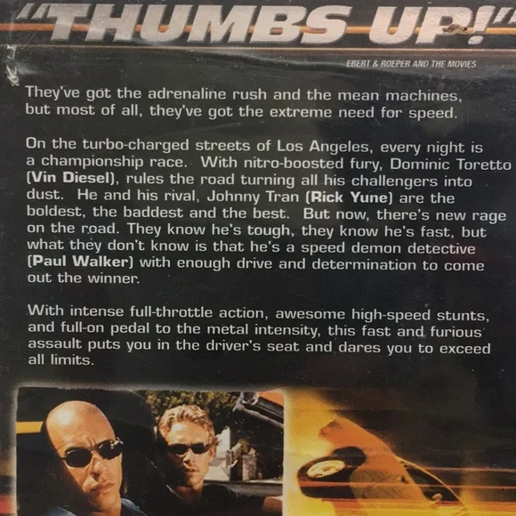 The Fast and the Furious” WS Collector’s Edition DVD - Picture 6 of 8